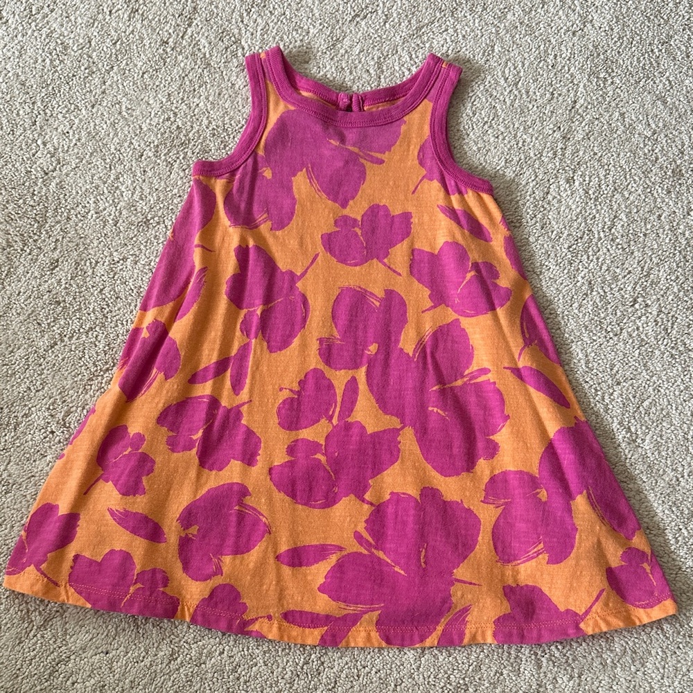 GAP Pink and Orange Floral Tank Dress